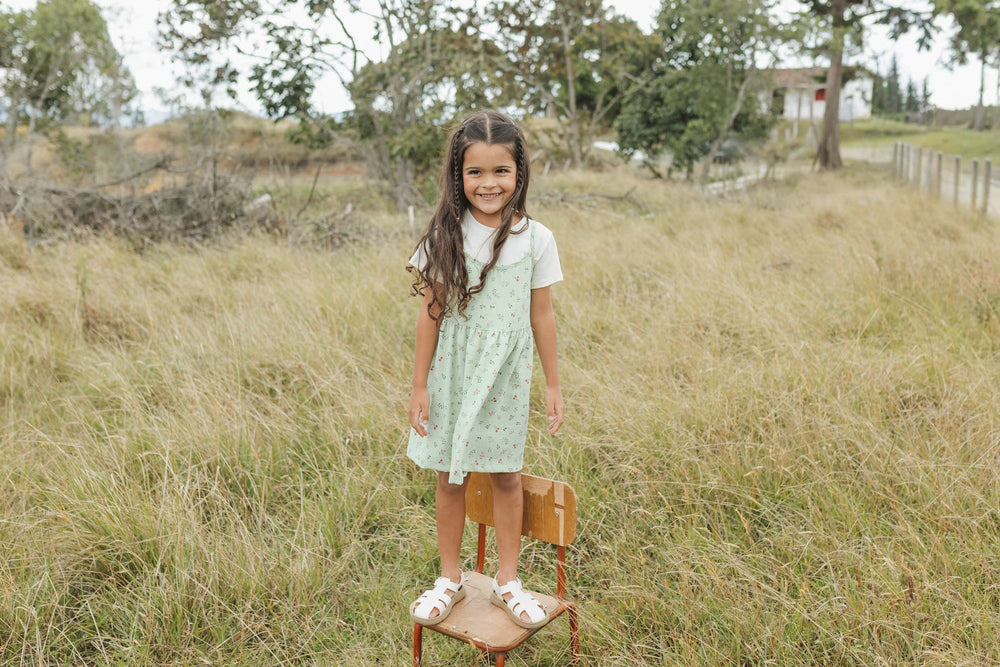 Vestido Flores Top Interno - Verde