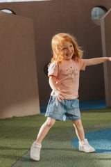 @Conjunto Short Jean Niña bebé FLORECILLAS