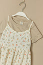 Vestido Flores Top Interno - Crema