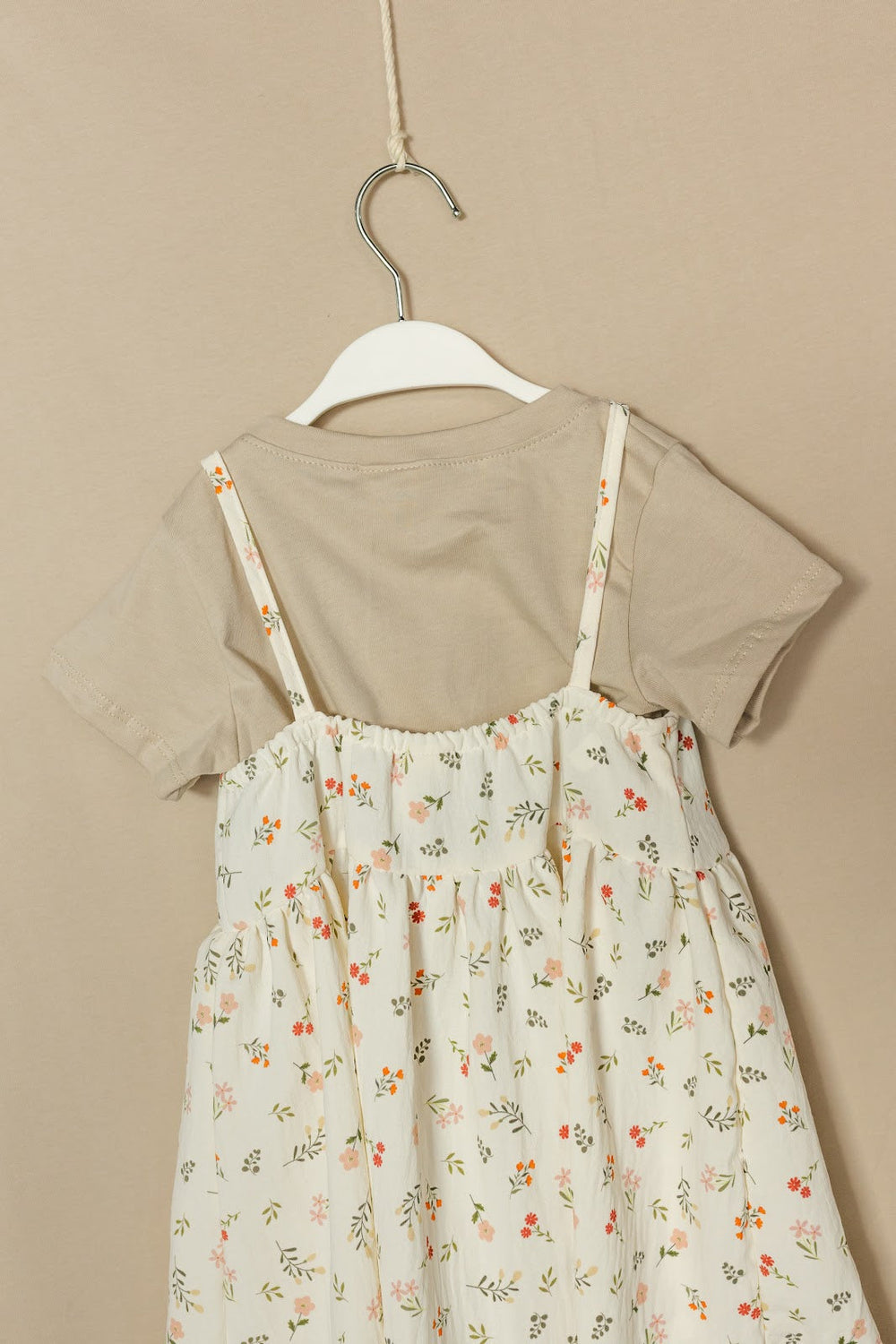 Vestido Flores Top Interno - Crema