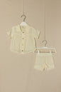 Conjunto Short Textura - Crema