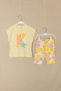 Conjunto Biker Flores - Mantequilla