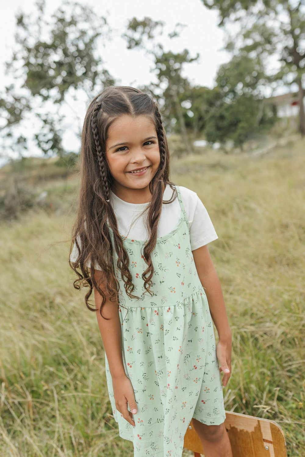 Vestido Flores Top Interno - Verde