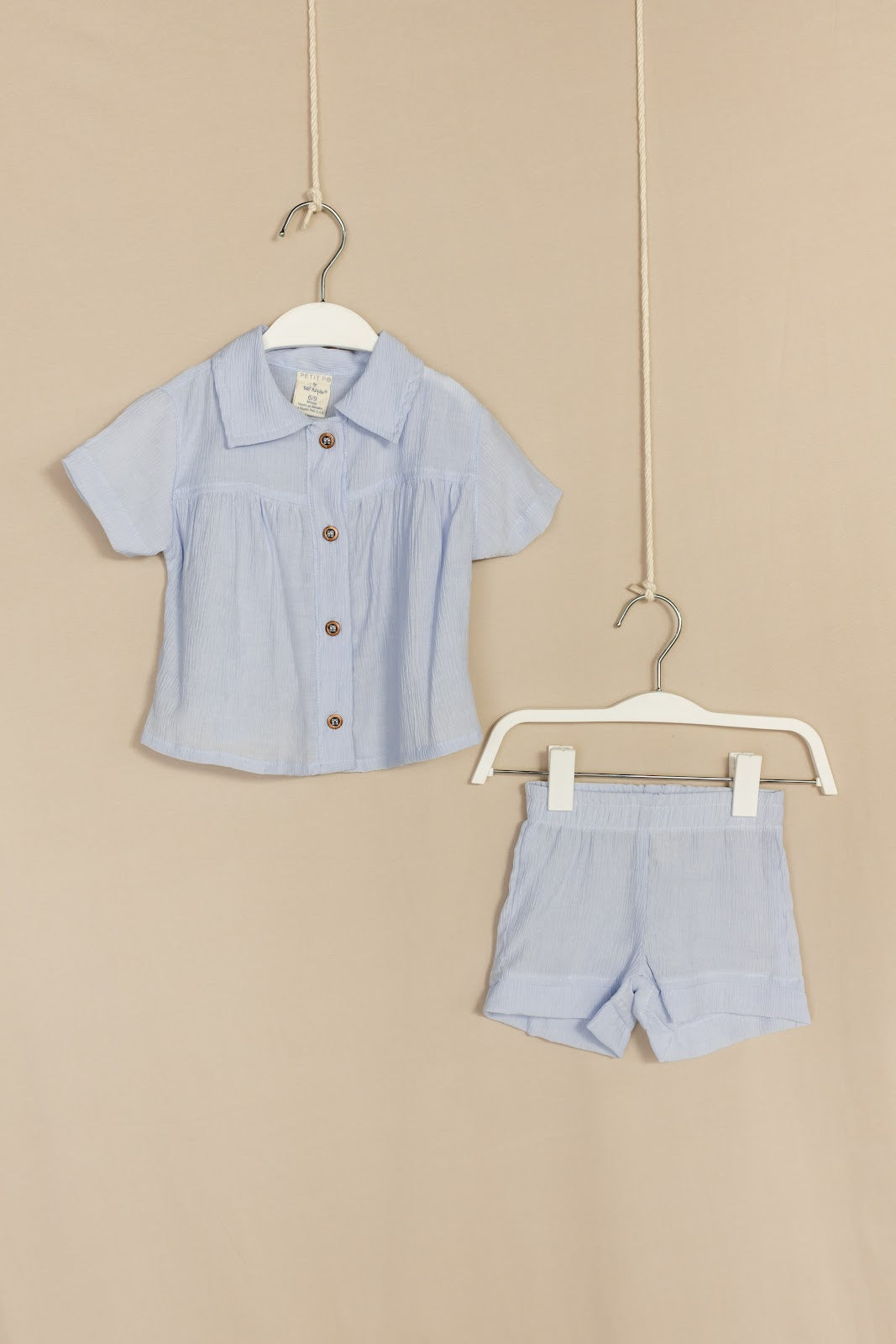 Conjunto Short Textura - Azul