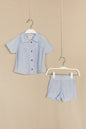 Conjunto Short Textura - Azul