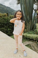 Set Legings Niña Bebe Flowers
