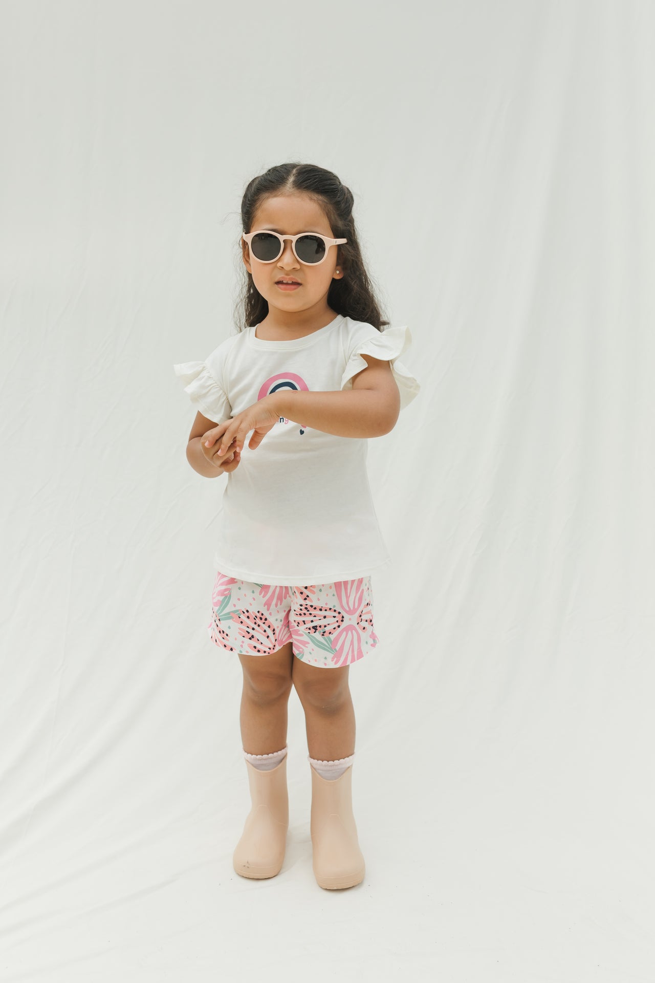 Set short Niña Bebe floral
