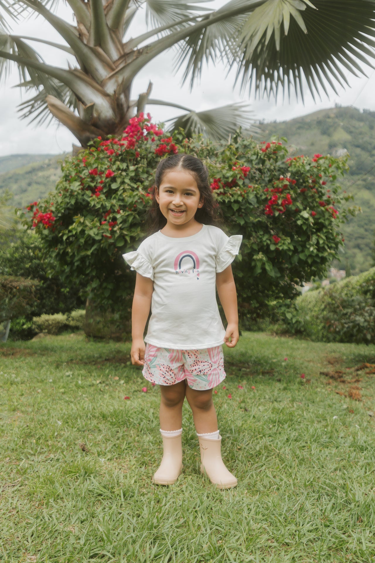 Set short Niña Bebe floral