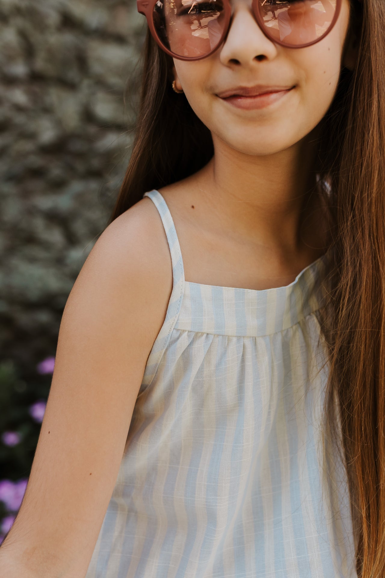 @Vestido Niña Plano Rayas