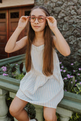 @Vestido Niña Plano Rayas