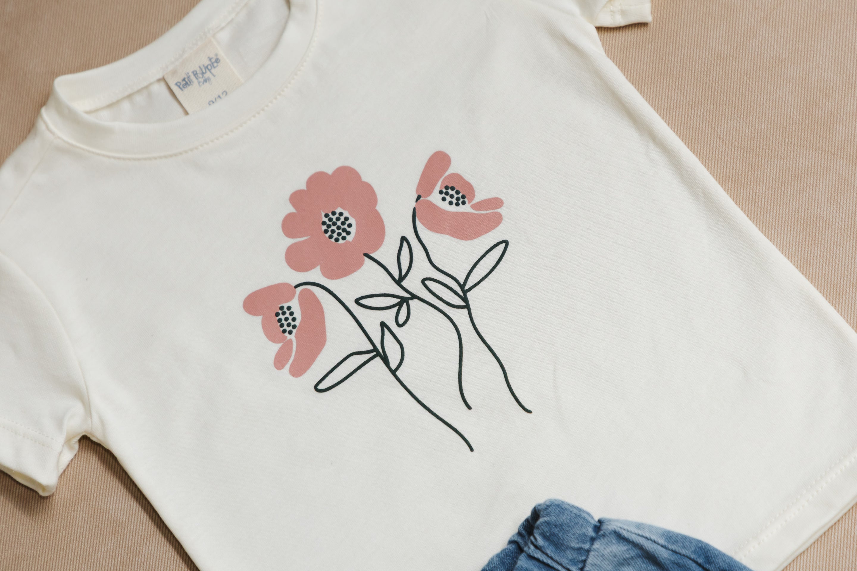 @Conjunto Short Jean Niña bebé FLORECILLAS