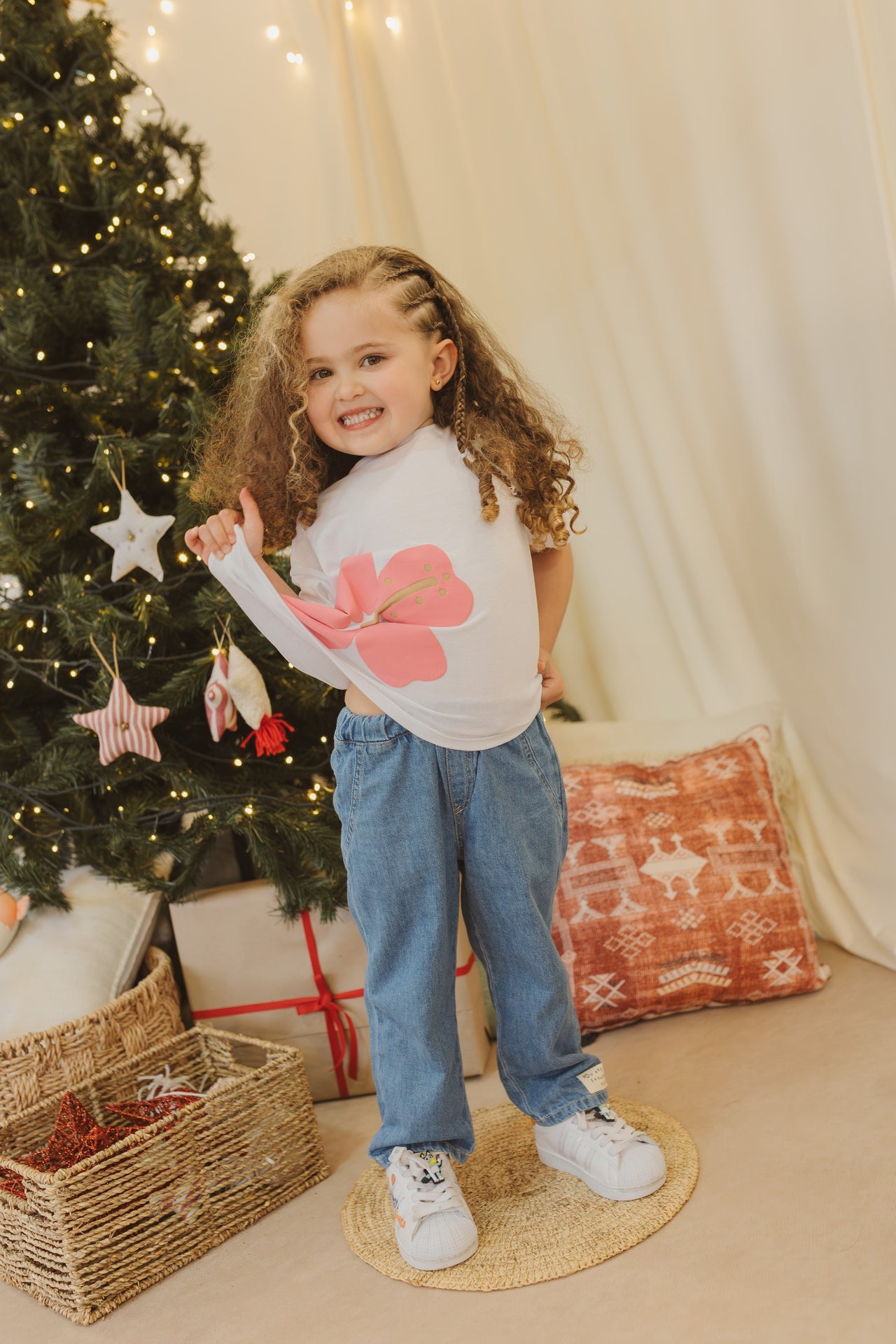 SET NIÑA BEBE JEAN FLOWER