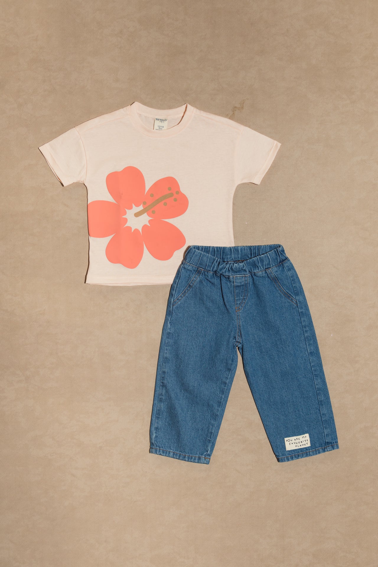 SET NIÑA BEBE JEAN FLOWER