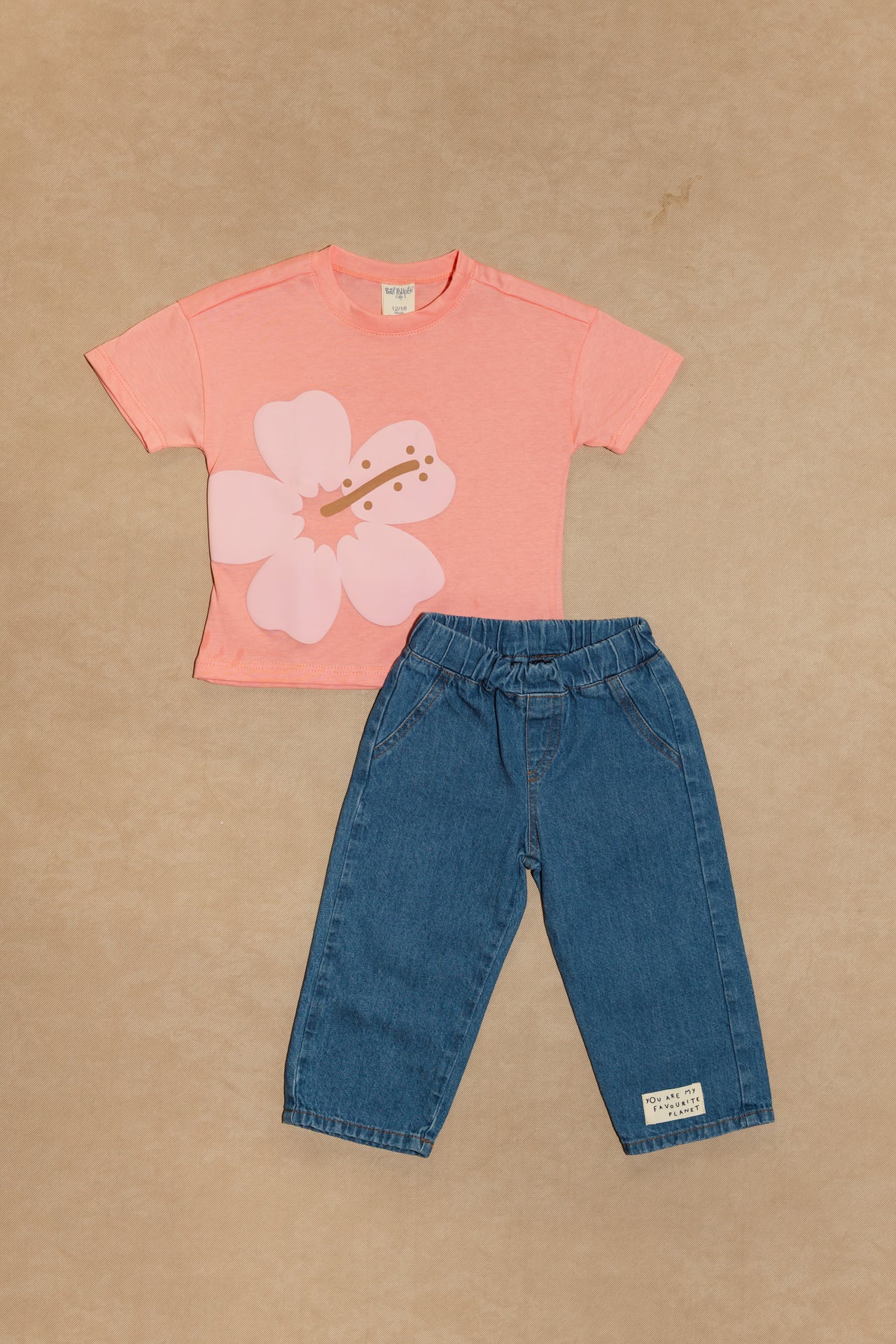 SET NIÑA BEBE JEAN FLOWER