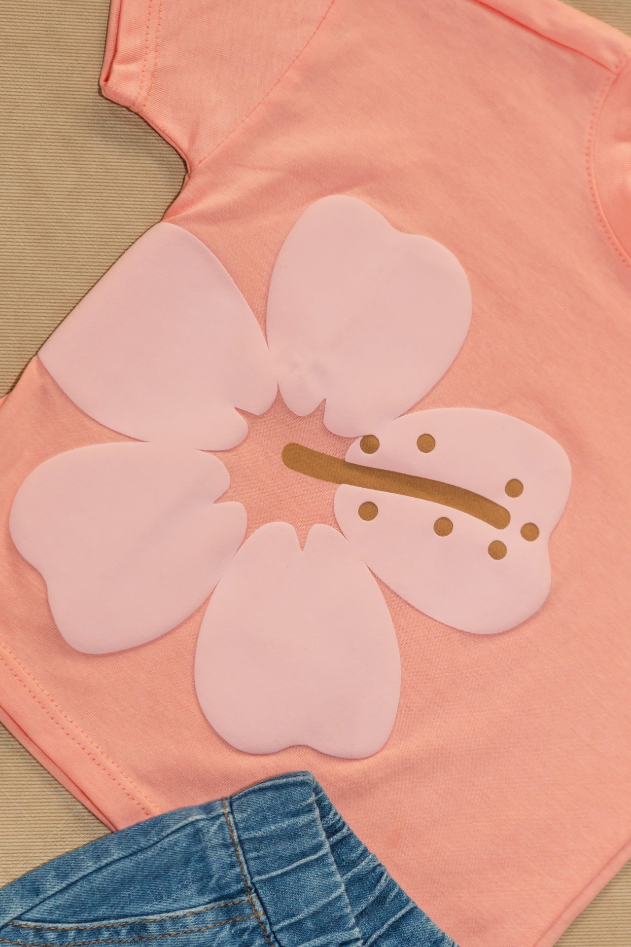 SET NIÑA BEBE JEAN FLOWER