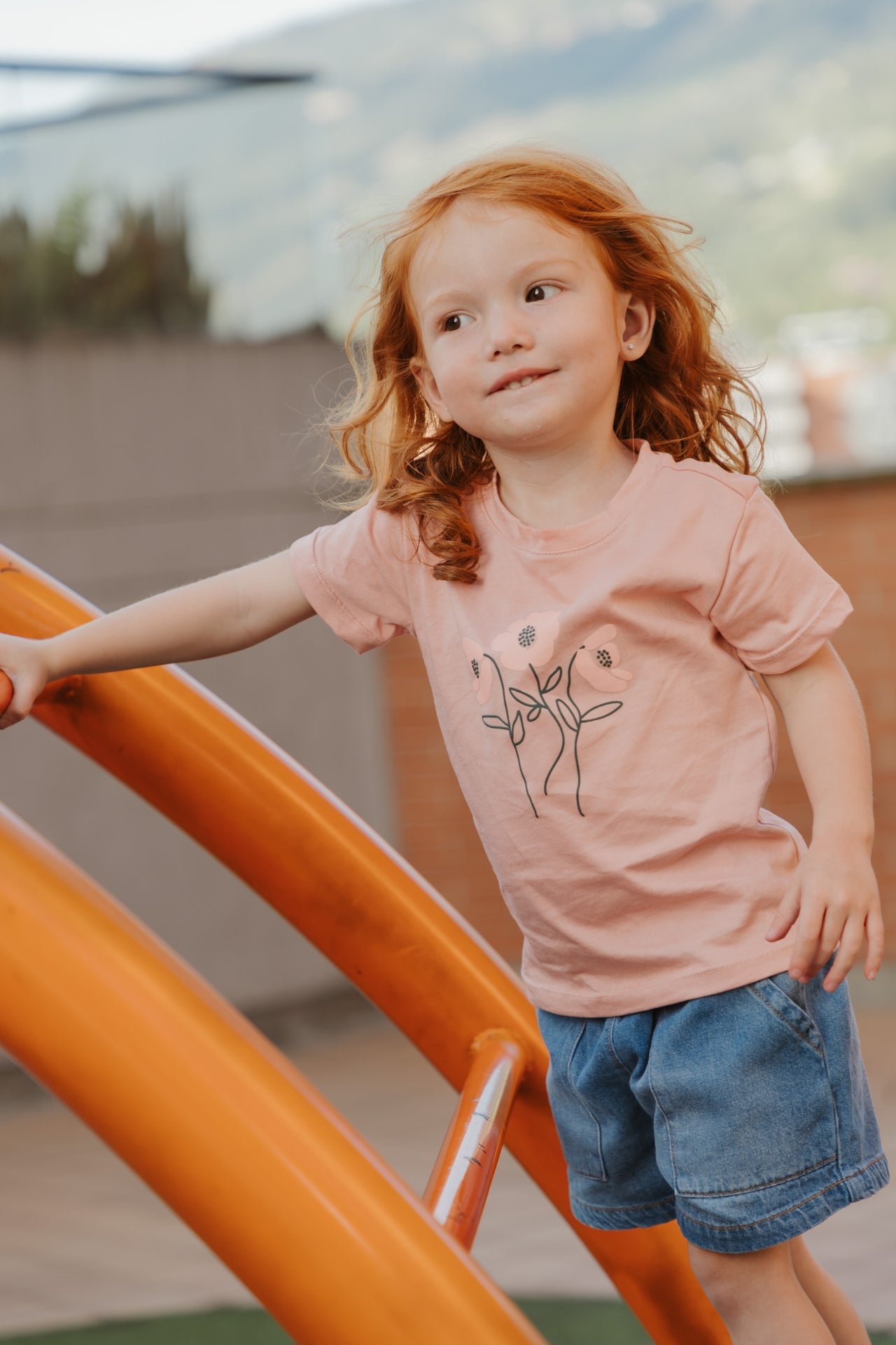 @Conjunto Short Jean Niña bebé FLORECILLAS